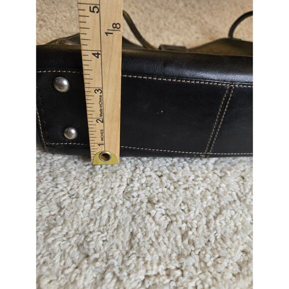 Fossil Vintage Smooth Black Leather Purse Handbag - Picture 14 of 16